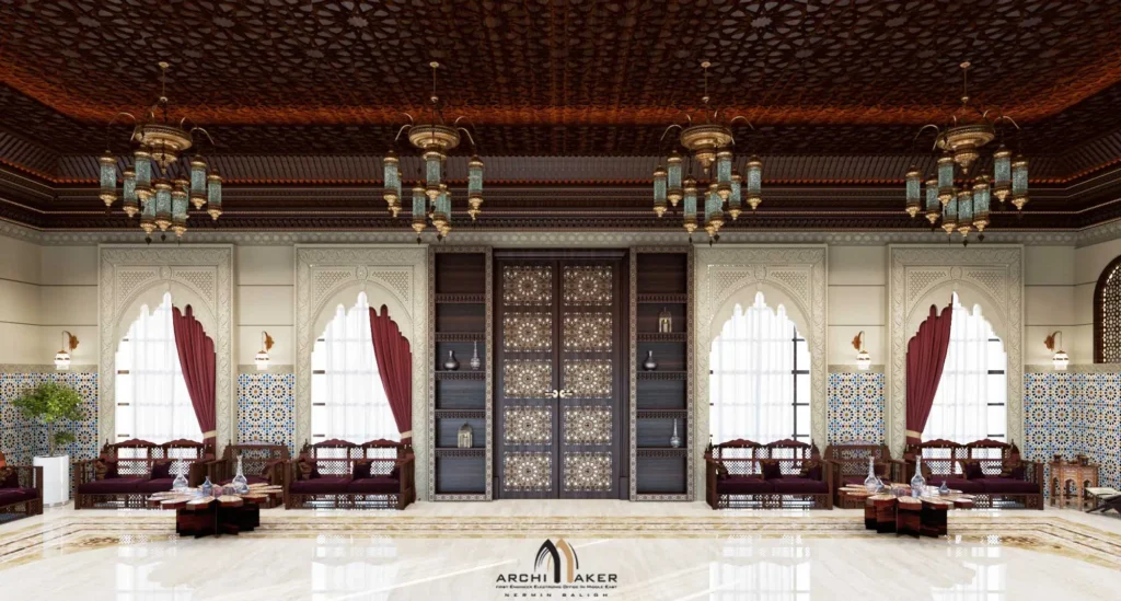 الأثاث في تصميم المجلس الخارجي تصميمات مخطط مجلس خارجي ومقلط - السعودية